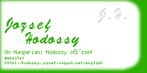 jozsef hodossy business card